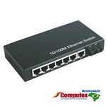 10/100M Dual Fiber 1-port SC/ST/FC & 7-port RJ45 Fast Ethernet Fiber Media Converter