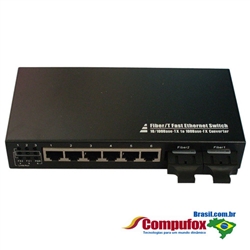 10/100M Dual Fiber 2-port SC/ST/FC & 6-port RJ45 Fast Ethernet Fiber Media Converter