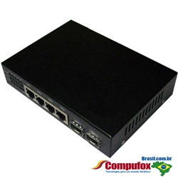 10/100M Fast Ethernet 2 SFP Slot & 4 RJ45 Port SFP Media Converter