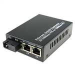 Single Fiber Fast Ethernet WDM / BiDi Fiber Media Converter, 1-port Fiber & 2-port RJ45, Tx:1310nm/Rx:1550nm, SMF, 20km
