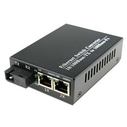 Single Fiber Fast Ethernet WDM / BiDi Fiber Media Converter, 1-port Fiber & 2-port RJ45, Tx:1310nm/Rx:1550nm, SMF, 40km
