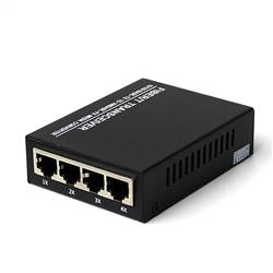 Single Fiber Fast Ethernet WDM / BiDi Fiber Media Converter, 1-port Fiber & 4-port RJ45, Tx:1490nm/Rx:1550nm, SMF, 80km