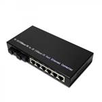 Single Fiber Fast Ethernet WDM / BiDi Fiber Media Converter, 2-port Fiber & 6-port RJ45, Tx:1550nm/Rx:1310nm, SMF, 20km.