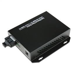 Dual Fiber 10/100Base-TX to 100Base-LX Fast Ethernet Fiber Media Converter, 1-port Fiber & 4-port RJ45, 1310nm SMF, 20km
