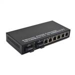 Dual Fiber 10/100Base-TX to 100Base-EX Fast Ethernet Fiber Media Converter, 2-port Fiber & 6-port RJ45, 1310nm SMF, 40km