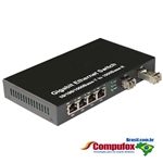 Gigabit Ethernet 6-port Switch with 2 SFP Slot and 4 RJ45 Port