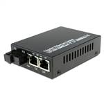 Single Fiber Gigabit Ethernet WDM / BiDi Fiber Media Converter, 1-port Fiber & 2-port RJ45, Tx:1310nm/Rx:1550nm, SMF, 20km