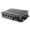 Single Fiber Gigabit Ethernet WDM / BiDi Fiber Media Converter, 1-port Fiber & 4-port RJ45, Tx:1490nm/Rx:1550nm, SMF, 80km