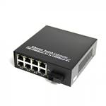Single Fiber Gigabit Ethernet WDM / BiDi Fiber Media Converter, 1-port Fiber & 8-port RJ45, Tx:1310nm/Rx:1550nm, SMF, 40km