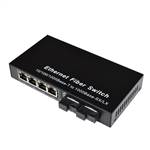 Single Fiber Gigabit Ethernet WDM / BiDi Fiber Media Converter, 2-port Fiber & 4-port RJ45, Tx:1310nm/Rx:1550nm, SMF, 40km