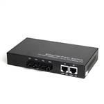 Dual Fiber 10/100/1000Base-TX to 1000Base-SX Gigabit Ethernet Fiber Media Converter, 2-port Fiber & 2-port RJ45, 850nm MMF, 550m