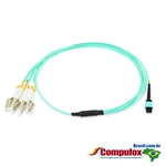 QSFP+ MPO to 8 LC (4 Duplex LC) Fanout / Breakout cabo, Multimode OM3