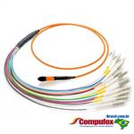 12 Fiber MTP / MPO OM1 62.5/125 Multimode Fanout Fiber Optic Patch cabo