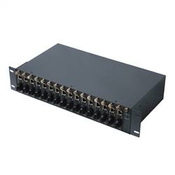2U 16-slot Rack-mount Media Converter Chassis for Unmanaged Media Converter Modules