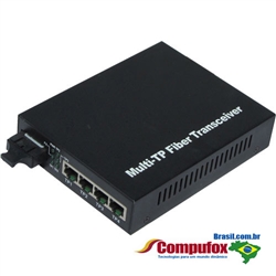 10/100M Dual Fiber 1-port SC/ST/FC & 4-port RJ45 Fast Ethernet Fiber Media Converter