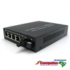 A Pair of 10/100M Single Fiber 1-port SC/ST/FC & 4-port RJ45 BIDI WDM Fiber Media Converter