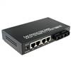 Dual Fiber 10/100Base-TX to 100Base-FX Fast Ethernet Fiber Media Converter, 2-port Fiber & 4-port RJ45, 1310nm MMF, 2km