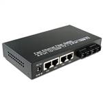 Dual Fiber 10/100Base-TX to 100Base-EX Fast Ethernet Fiber Media Converter, 2-port Fiber & 4-port RJ45, 1310nm SMF, 40km