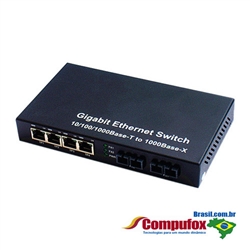 10/100/1000M Dual Fiber 2-port SC/ST/FC & 4-port RJ45 Fiber Media Converter