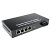 Dual Fiber 10/100/1000Base-TX to 1000Base-ZX Gigabit Ethernet Fiber Media Converter, 1-port Fiber & 4-port RJ45, 1550nm SMF, 80km