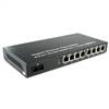 Dual Fiber 10/100/1000Base-TX to 1000Base-ZX Gigabit Ethernet Fiber Media Converter, 1-port Fiber & 8-port RJ45, 1550nm SMF, 80km