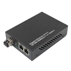 1-port GE SFP & 2-port 10/100/1000Base-T RJ45, Gigabit Ethernet Switch / SFP Media Converter