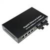 Dual Fiber 10/100/1000Base-TX to 1000Base-EX Gigabit Ethernet Fiber Media Converter, 2-port Fiber & 4-port RJ45, 1310nm SMF, 40km