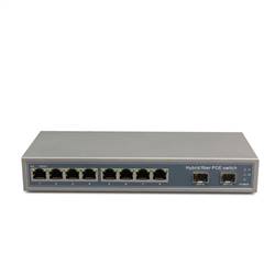 2-port FE SFP & 8-port 10/100Base-T RJ45 Fast Ethernet SFP PoE Media Converter