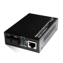 Dual Fiber 10/100/1000M PoE Media Converter, 1-port Fiber & 1-port RJ45, 850nm MMF, 550m